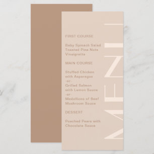 Menu Élégant Monochromatique Grand Type Mariage