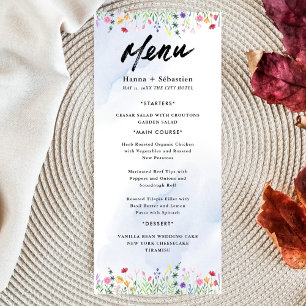 Menu Élégant Monogramme Initial Script Classique Mariag