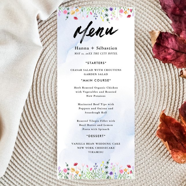 Menu Élégant Monogramme Initial Script Classique Mariag (Créateur téléchargé)