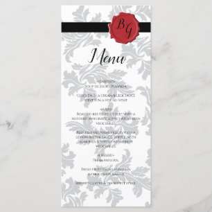 Menu Élégant Motif et Mariage de sceau de cire