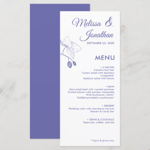 Menu Elégant orchidées romantique floral moderne mariag
