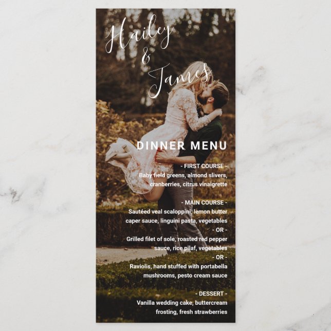 Menu Élégant Photo Mariage moderne (Devant)
