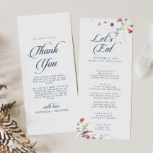 Élégant Remerciement Floral Botanique pour Mariage