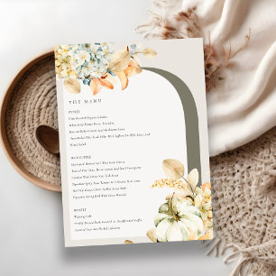 Menu Elégant Rustique Citrouille d'automne Arch Mariage
