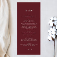 Elégant simple marine bordeaux blanc Monogramme