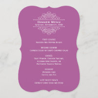 Élégant Violet violet violet Mariage Monogram Dîne