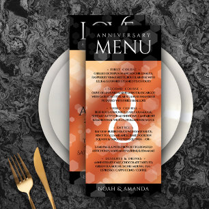 Menu Élégante 8ème anniversaire du Mariage de bronze