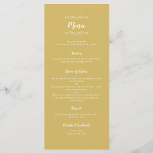 Menu Élégante Calligraphie de Mariage Diner Party Chic