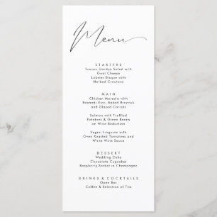 Menu Élégante calligraphie noire Mariage de script élég