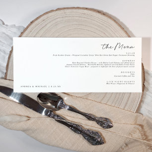 Menu Élégante écriture manuscrite moderne Mariage horiz