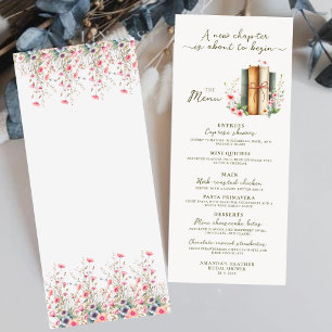 Menu Elégante Fête des mariées moderne Watercolor Story