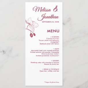 Menu Elégante orchidée romantique floral moderne mariag