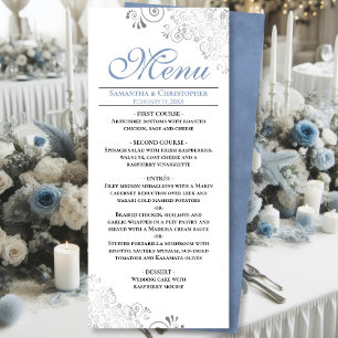 Menu Elégante perruque bleu argent Dusty sur Mariage bl