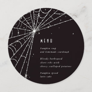 Menu Élégante Toile d'Araignée Diamant Carré/Rond