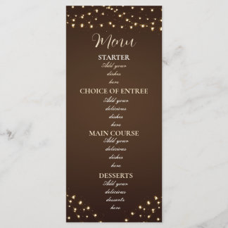 Menu Élégantes lumières de chaîne marrons et dorées pou