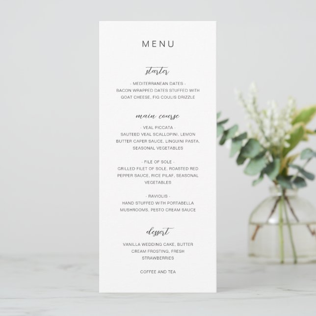 Menu Elise Elegant Wedding (Debout devant)
