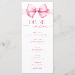 Menu Elle est Tying the Knot Pink Bow Fête des mariées