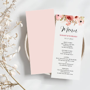 Menu ELLE Rose Fleur Élégant Mariage