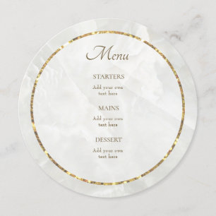 Menu en marbre blanc
