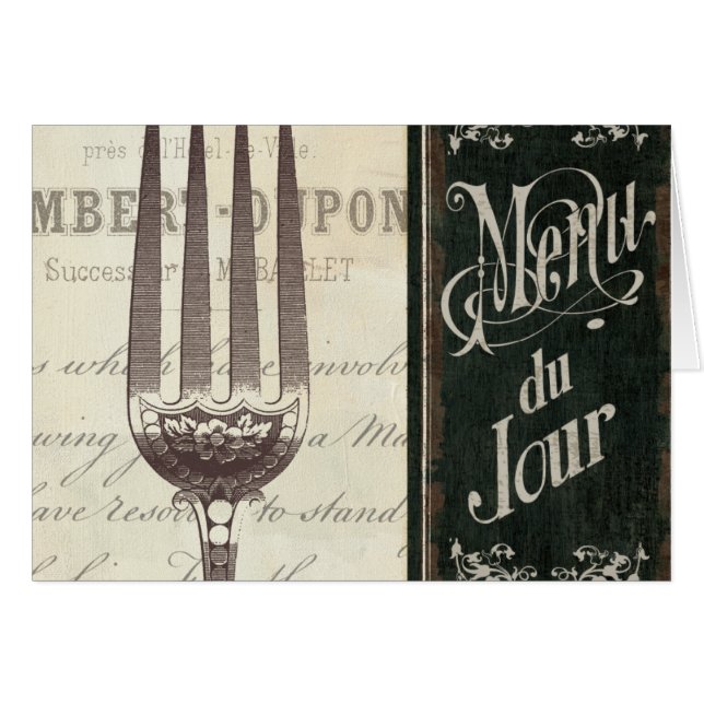 Menu et fourchette français (Devant horizontal)