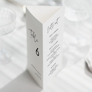 Menu et numéro de table minimaliste moderne triplé