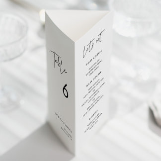Menu et numéro de table minimaliste moderne triplé