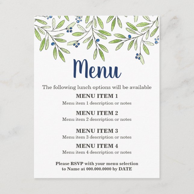 Menu Été Folithe de bleuets Insertion 2 (Devant)