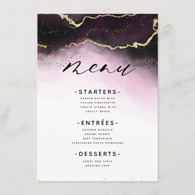 Menu Ethereal Mist Ombre Vin Bourgogne Moody Diner (Devant)