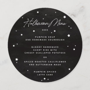 Menu Étoiles écartées en noir/blanc Carré/Halloween arr