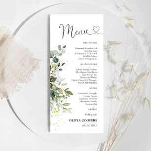 Menu Eucalyptus Baby shower de verdure fleurie