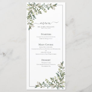 Menu Eucalyptus Botanique Sage Mariage vert