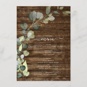 Menu Eucalyptus Pays de verdure Bois rustique