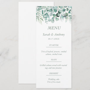 Menu Eucalyptus Verdure Feuillage Rustique Mariage Nour