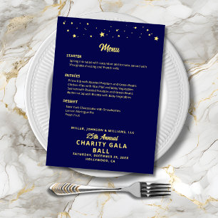 Menu Événement de la société de gala de charité Boule d