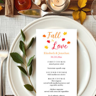 Menu Evénement Mariage Fall In Love
