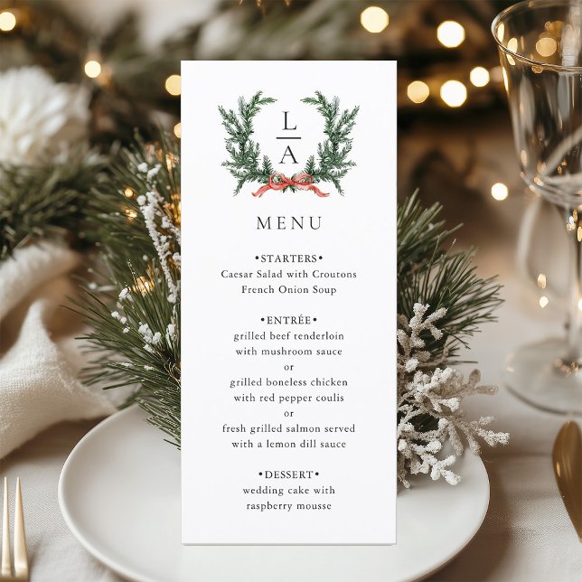 Menu Evergreen Garland Wreath Wedding (Créateur téléchargé)