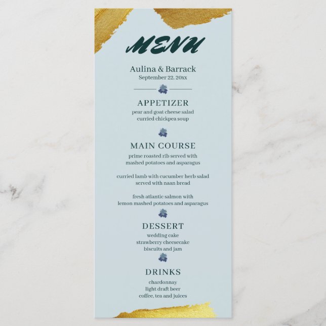 Menu Exemple classique Golden violet vert (Devant)