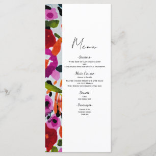 Menu Explosion de Couleur Audacieuse Fleurs Aquarelles 