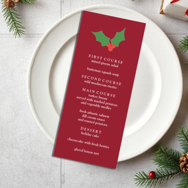 Menu Fa La La Festive Holly Christmas (Créateur téléchargé)
