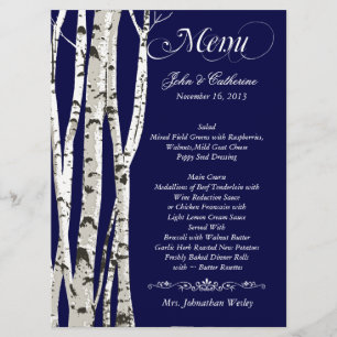 Menu fait sur commande de mariage d'arbres de