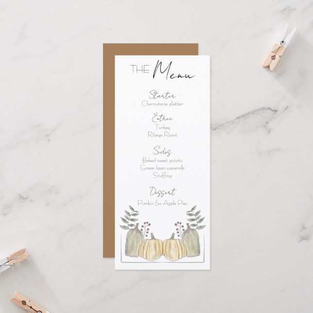 Menu - Fall theme  (Front/Back In Situ)