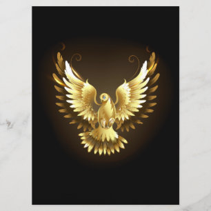 Menu Faux Gold Foil Peace Dove en noir