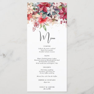 Menu Festif Noël Florals Mariage