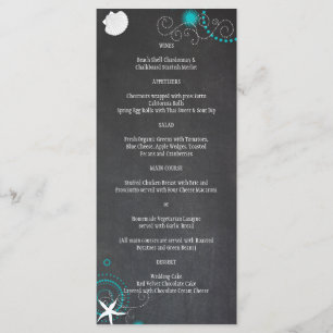 Menu Festive Chalkboard Beach Mariage