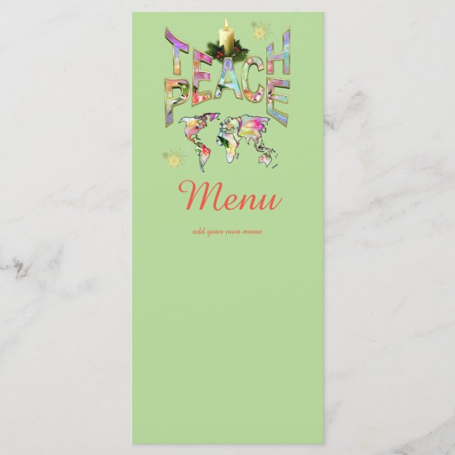 Menu Fête de Noël Teach-Peace (Devant)