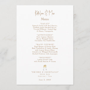 Menu Fête d'engagement White Champagne Toast II