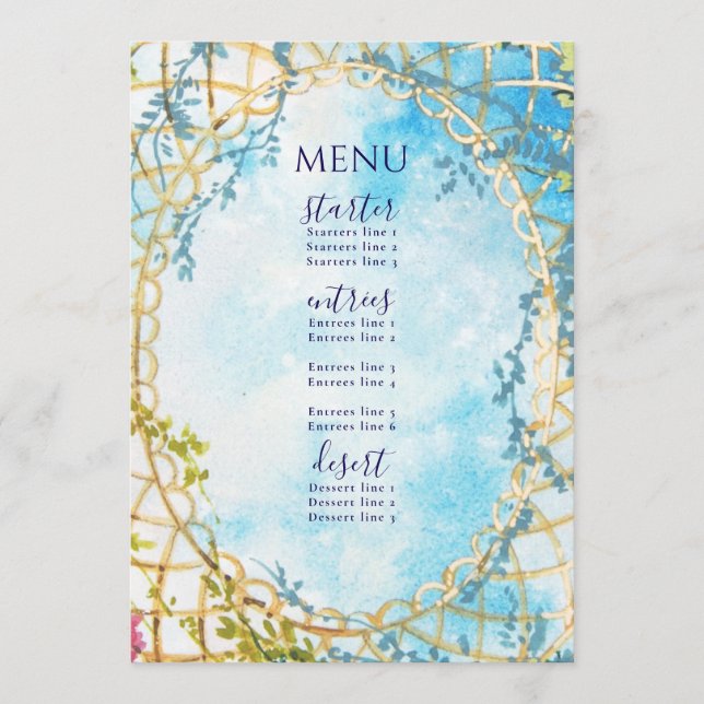 Menu Fête des mariées de renouveau du Rococo lunaire de (Devant)