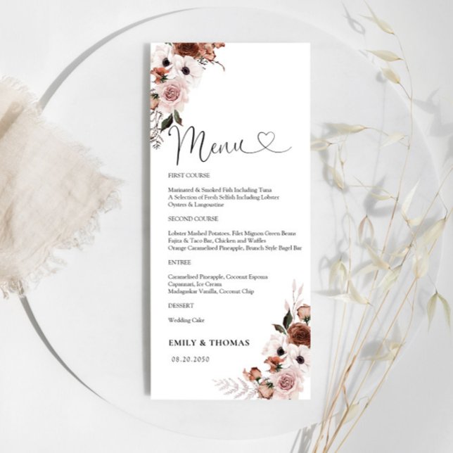 Menu Fête des mariées de soie florale (Créateur téléchargé)