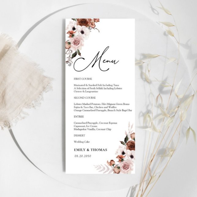 Menu Fête des mariées de soie florale (Créateur téléchargé)
