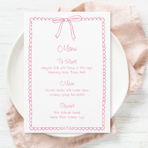 Menu Fête des mariées Mariage de pétoncle rose pou
